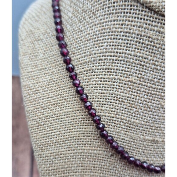 Purple Faceted Glass Bead Artisan Made Choker Necklace 16" Whimsy Goth Witchy - Picture 5 of 9